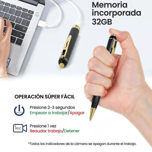 Bolígrafo Espía con Cámara Oculta HD