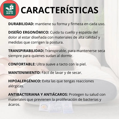 DELUXE ERGONOMIC RELAX Almohada Ortopédica 3d Con Alineación Cervical Perfecta, te brinda las mejores noches de descanso.