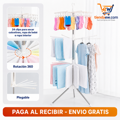 Tendedero 🧦Plegable 360- 3 Niveles de secado rápido