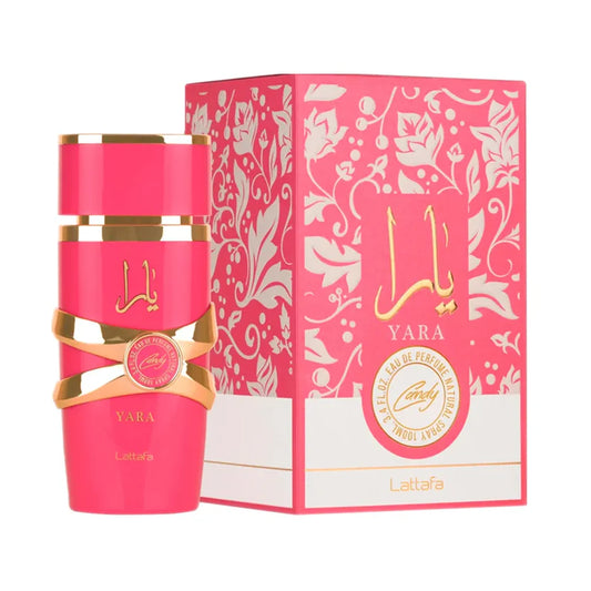 KIT DE 5 PERFUMES, DAMAS (YARA CANDY+CLUB THE NUIT WOMAN+ROSES MUSK+ORIENTICA VELVET GOLD+LATTAFFA HONOR GLORY)