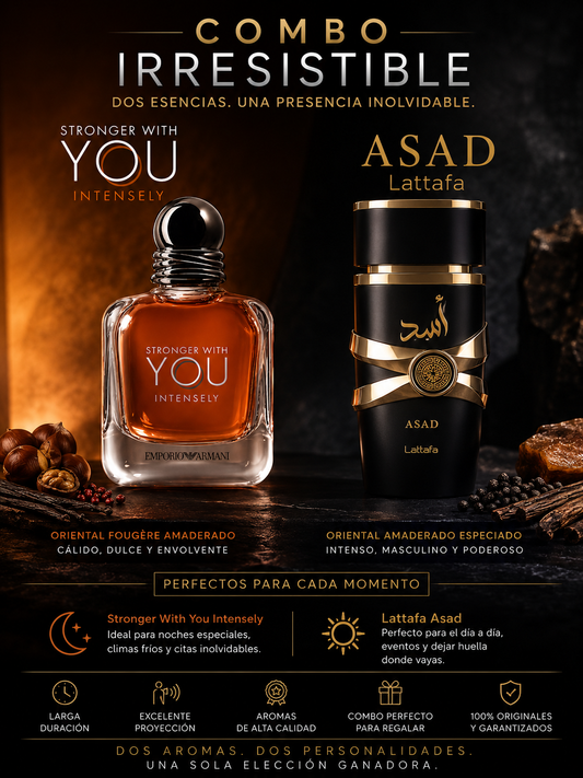 KIT DE 2 PERFUMES (ASAD + STRONGER WITH YOU)