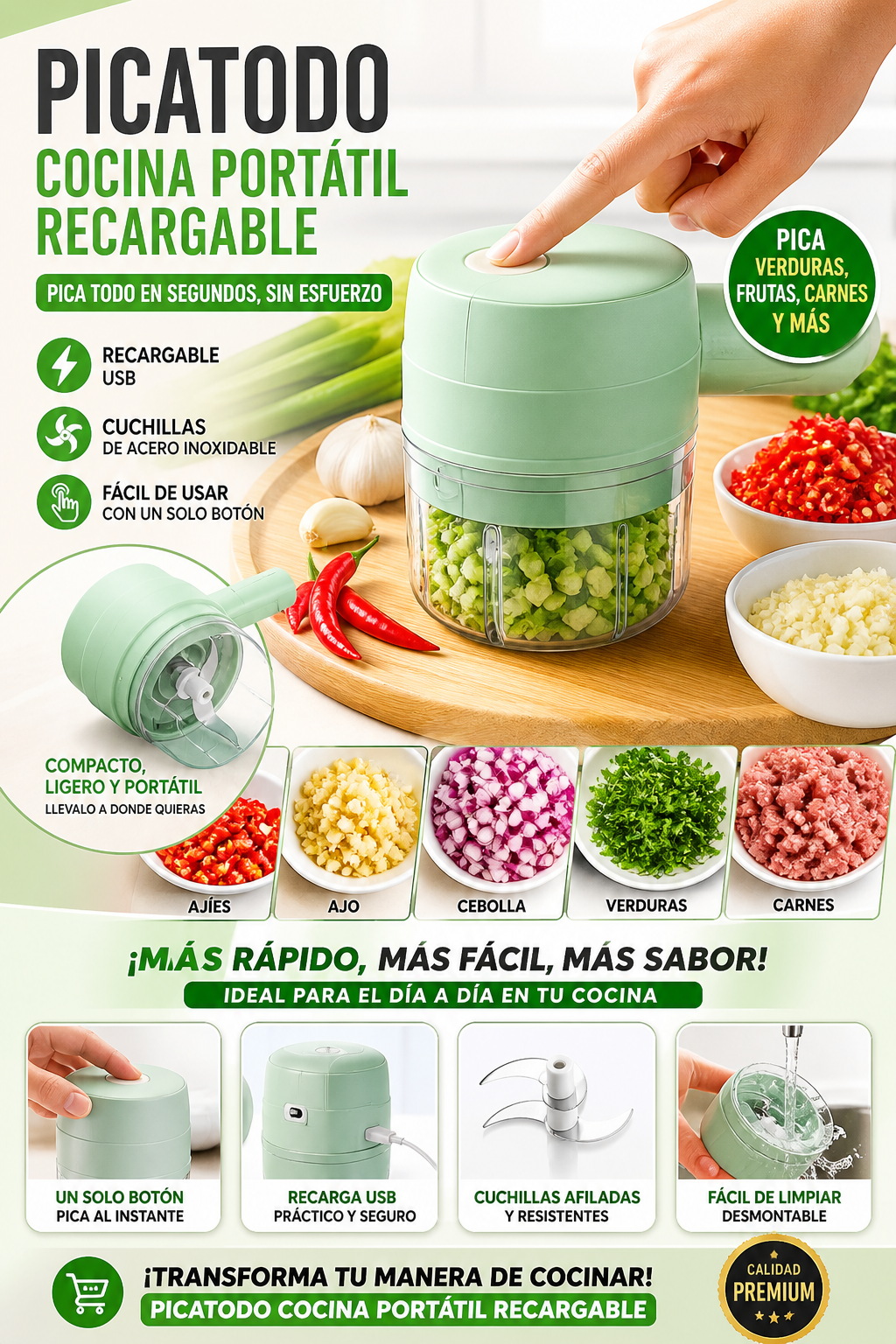 Picatodo Portátil Recargable