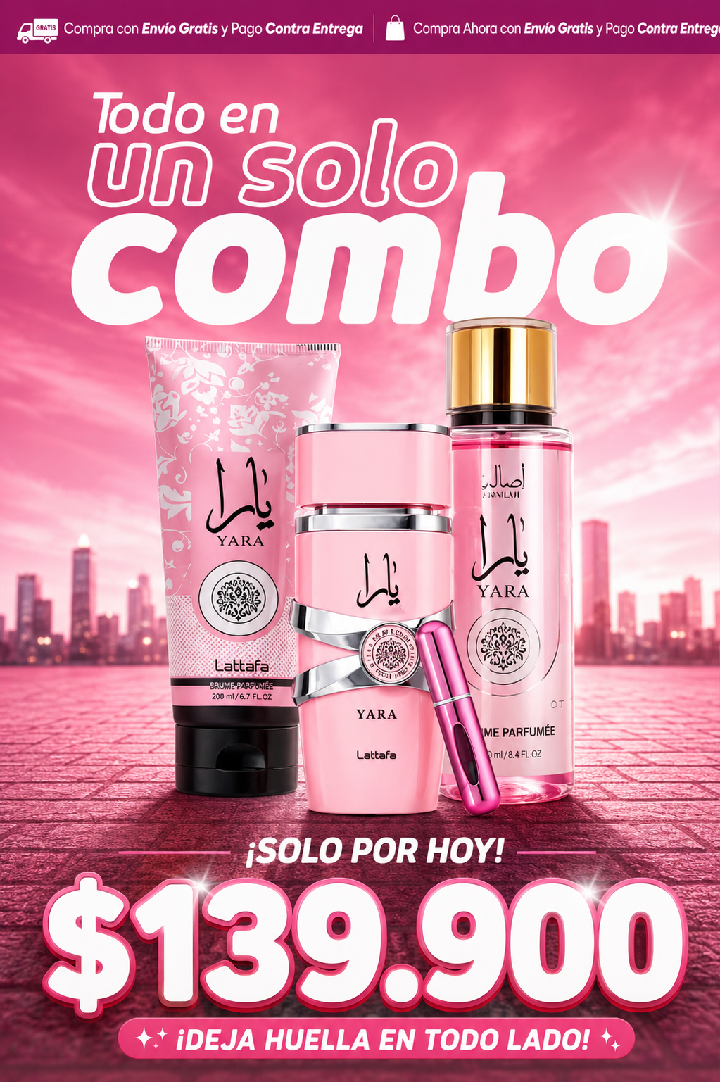 COMBO YARA (PERFUME + BODY SPLASH + CREMA CORPORAL)