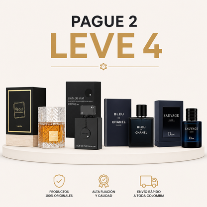 KIT DE 4 PERFUMES (SAUVAGE ELIXIR+BLEU CHANEL+KHAMRAH+CLUB THE NUIT)