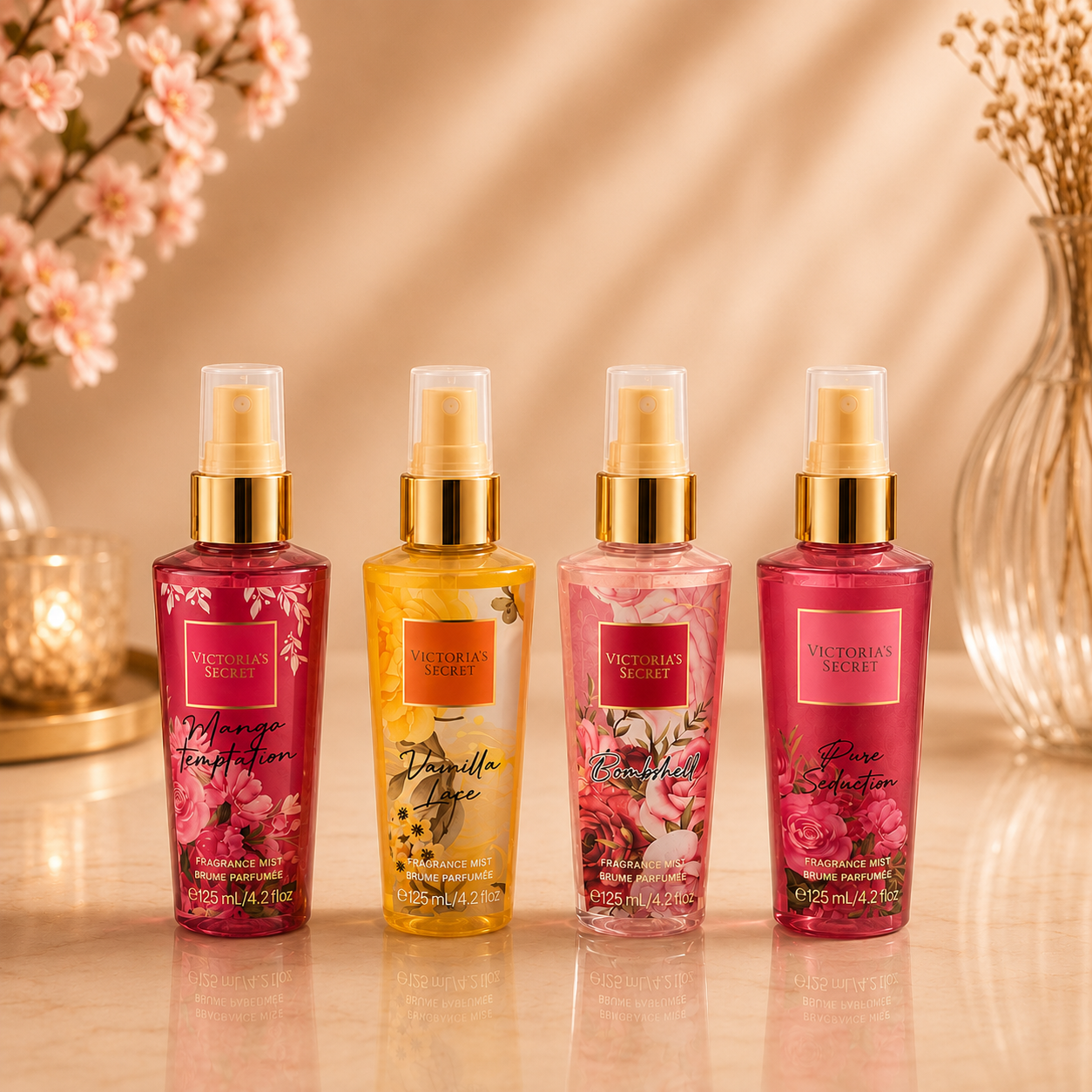 KIT 3 PERFUMES+ SPLASH VICTORIA SECRET (YARA+GOOD GIRL+OLYMPEA+ REGALO SPLASH VICTORIA SECRET 125ml)