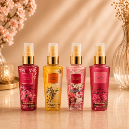 Kit x3 Perfumes Dama + Body Splash Victoria's Secret de Regalo (Amethyste · Velvet Gold · Roses Musk)