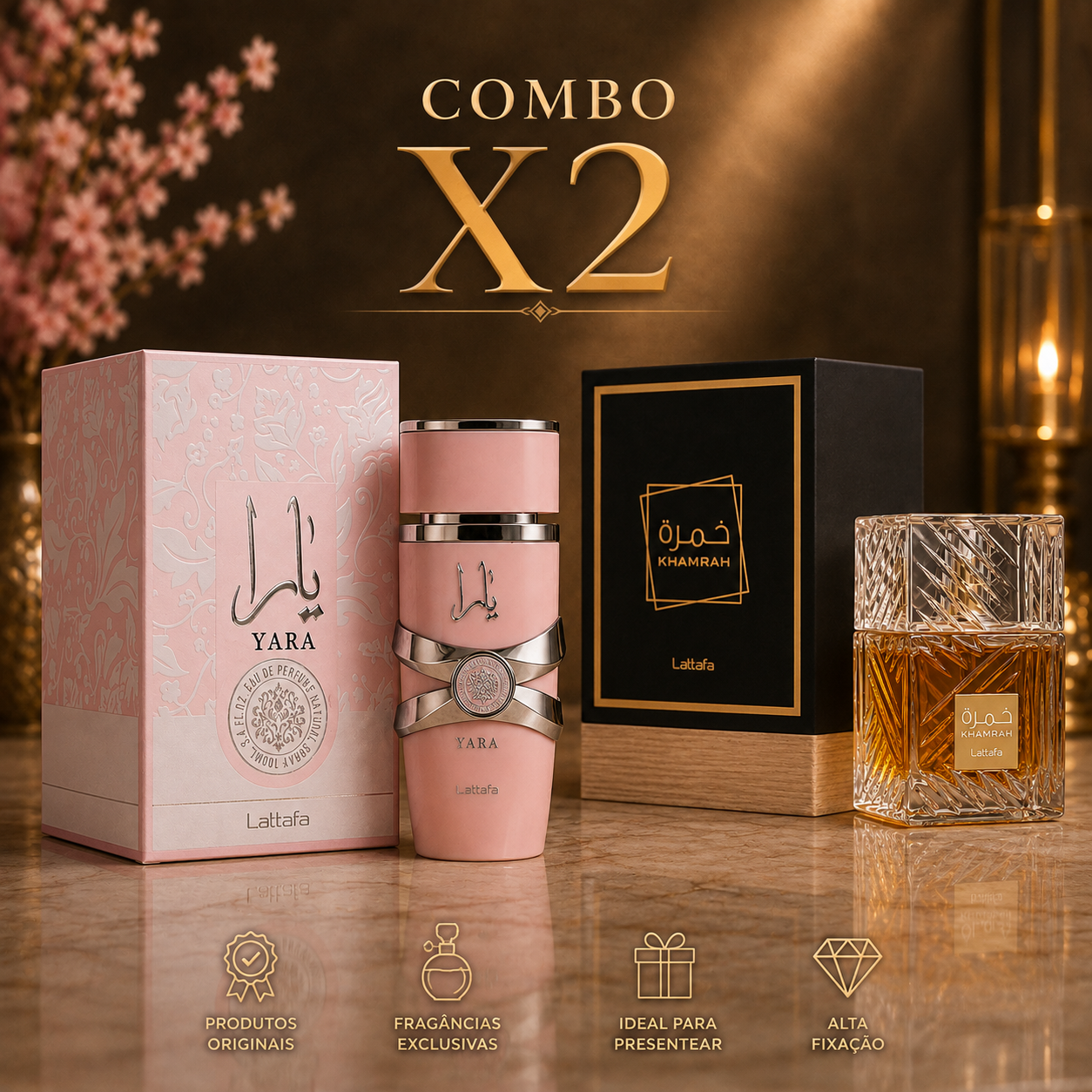 DUO LATTAFA (KHAMRAH + YARA) + PERFUMERO