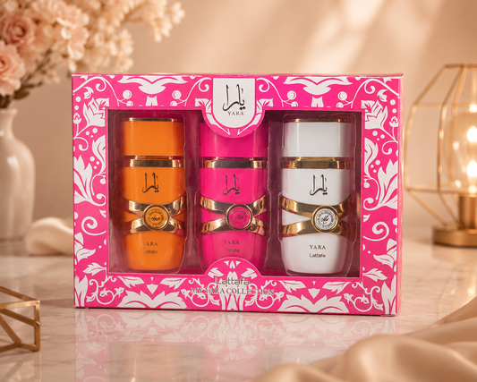 ESTUCHE DAMA LATTAFA YARA X3 (TOUS + CANDY + MOI) 50ML