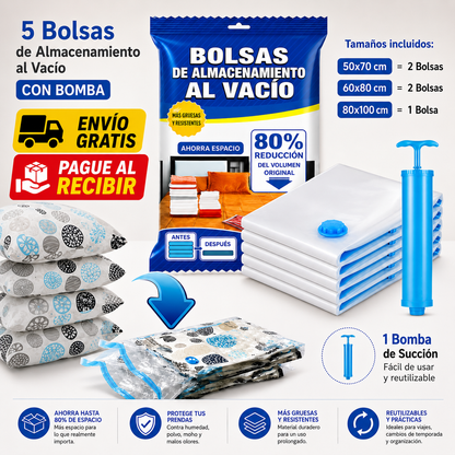 👀 KIT 5x BOLSAS EMPACADORA AL VACIO
