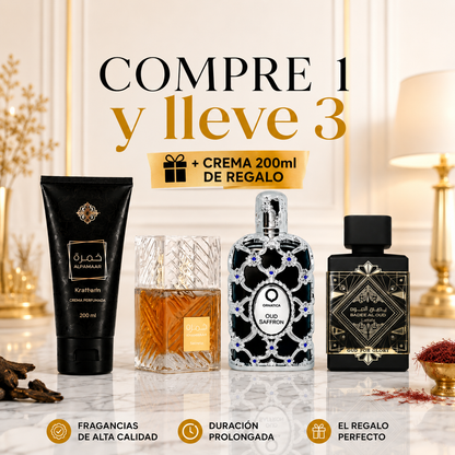 PROMO - Kit 3 Perfumes Caballero + Crema 200ml