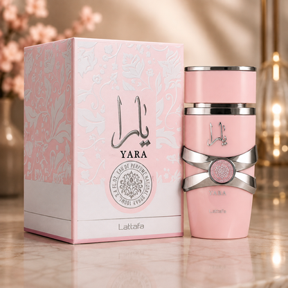 KIT DE 3 PERFUMES (YARA, YARA CANDY, AMBER ROUGE) + PERFUMERO