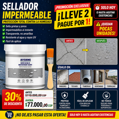 🚨 SELLADOR IMPERMEABILIZANTE LLEVA 2 Y PAGA 1 – ¡ÚLTIMAS UNIDADES! 🚨