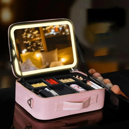GlowStudio™ — Cosmetiquera Profesional con Espejo LED